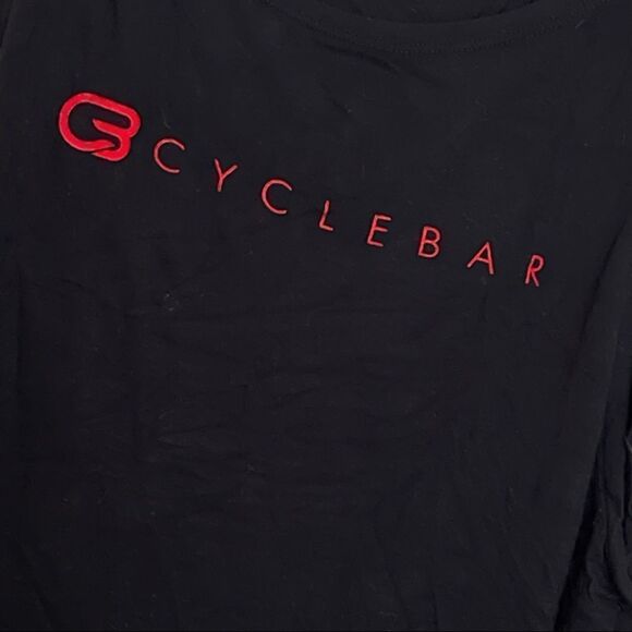 Tavi Noir Cyclebar Black and Red Logo Cropped Tank Top Size Medium - Picture 4 of 4